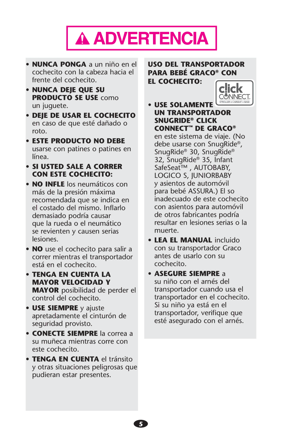 Graco PD213968A manual USO DEL Transportador Para Bebé Graco CON EL Cochecito 