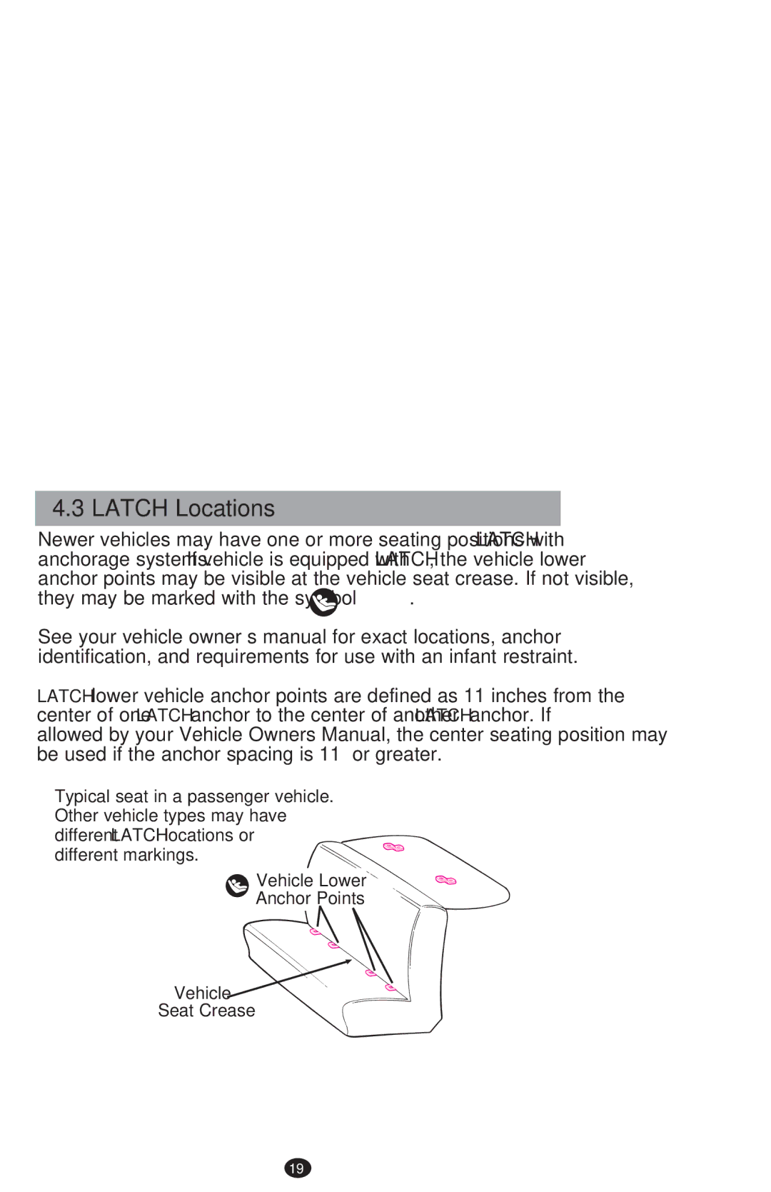 Graco PD213968B manual Latch Locations 