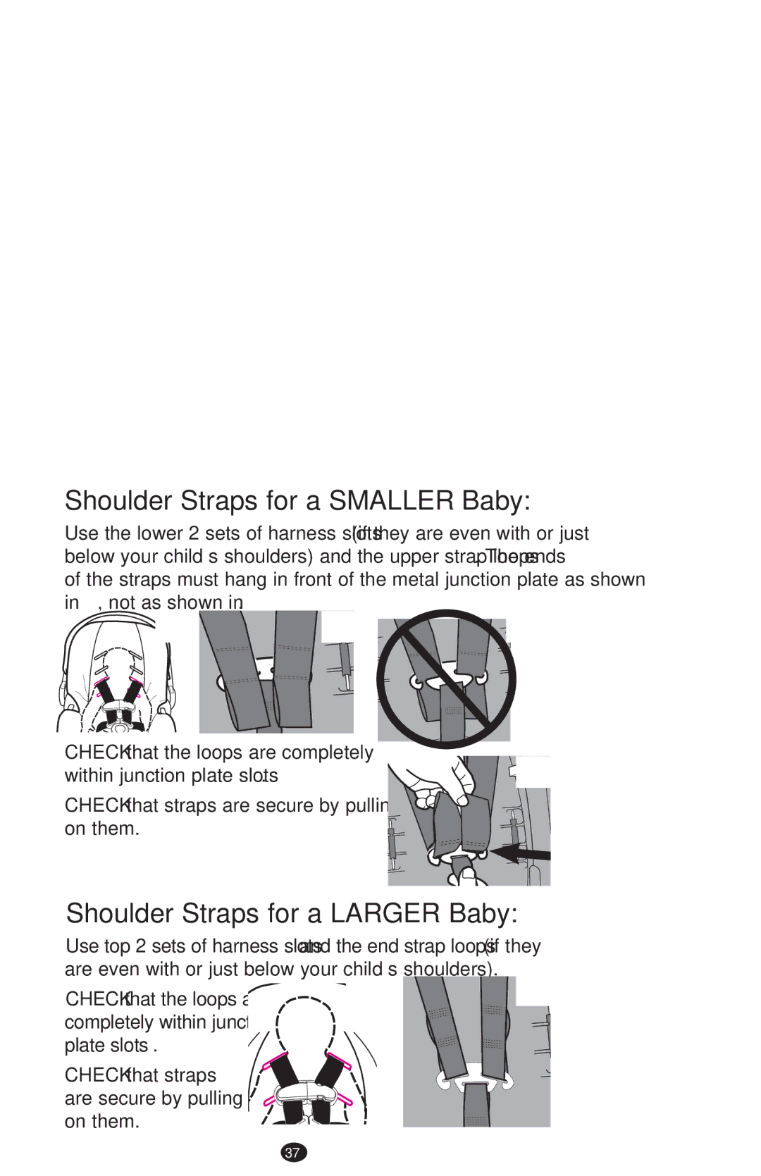 Graco PD213968B manual Shoulder Straps for a Smaller Baby 