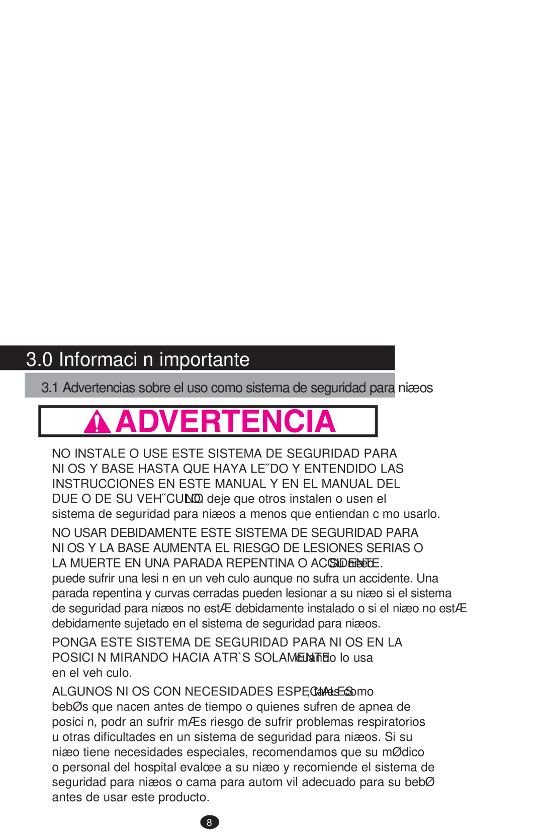 Graco PD213968B manual Información importante 