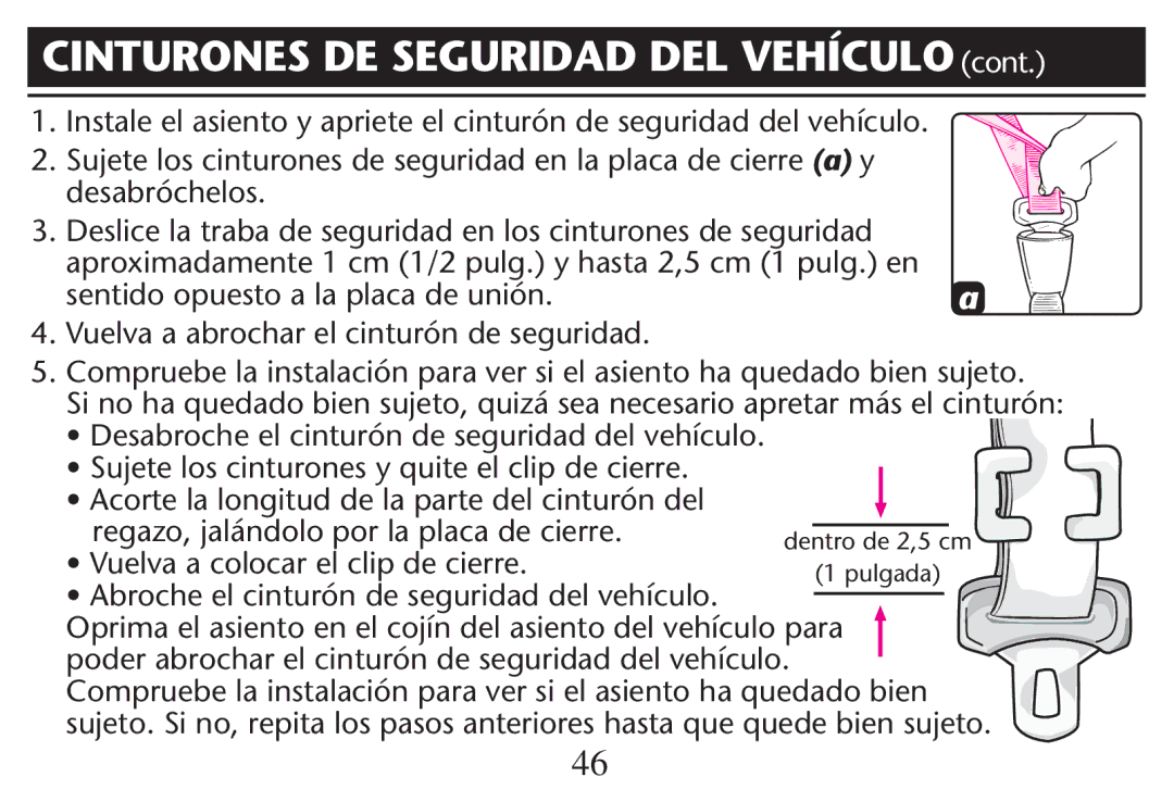 Graco PD214124A owner manual Hasta  CM PULG LEN 