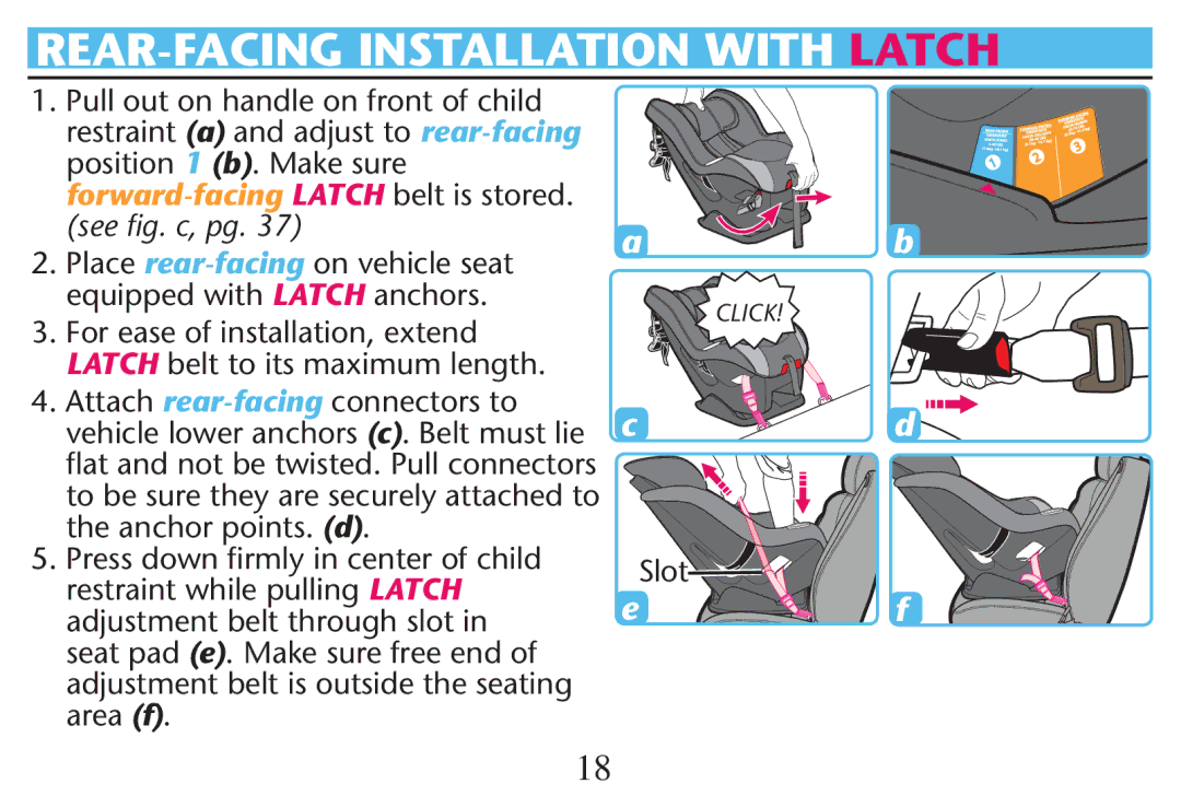 Graco PD214124A owner manual Attach rear-facingconnectors to, Slot 