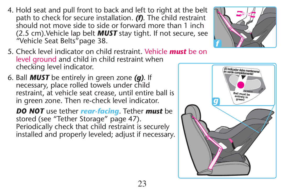 Graco PD214124A owner manual Checking Level INDICATOR,  Allmust be entirely in green zone g. If 