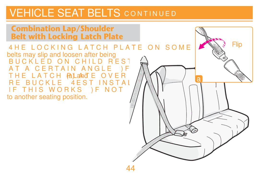 Graco PD214124A owner manual 4HEHLOCKINGOLATCHIPLATE on Somecseat, Buckledkon Child Restraint Iflpositioned 