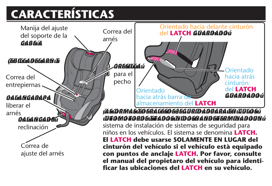 Graco PD214124A owner manual Características, 0ALANCAADE 