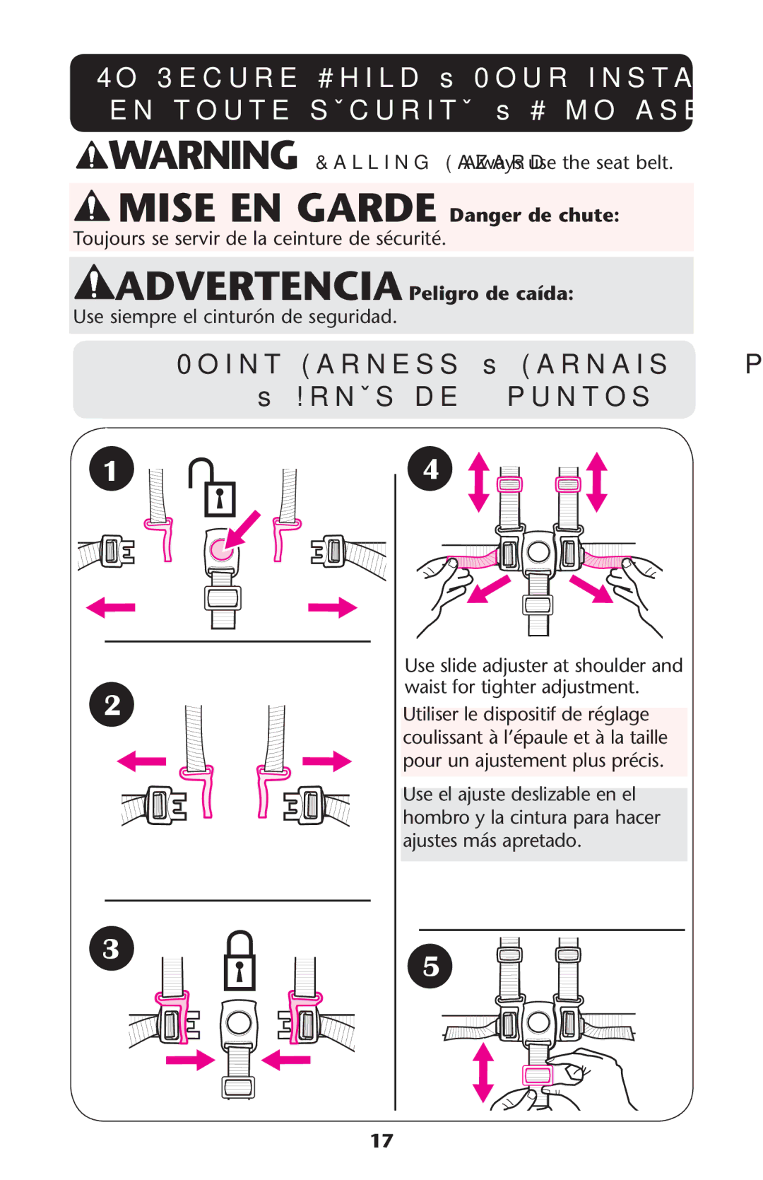 Graco PD215128D owner manual 0OINTIARNESSN s ARNAISNÌÌPOINTS Ss !RNÏSNDE PUNTOS 