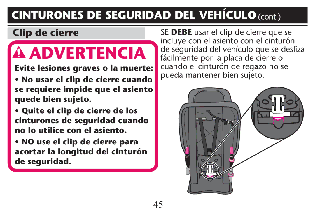 Graco PD215548A owner manual Clip de cierre 