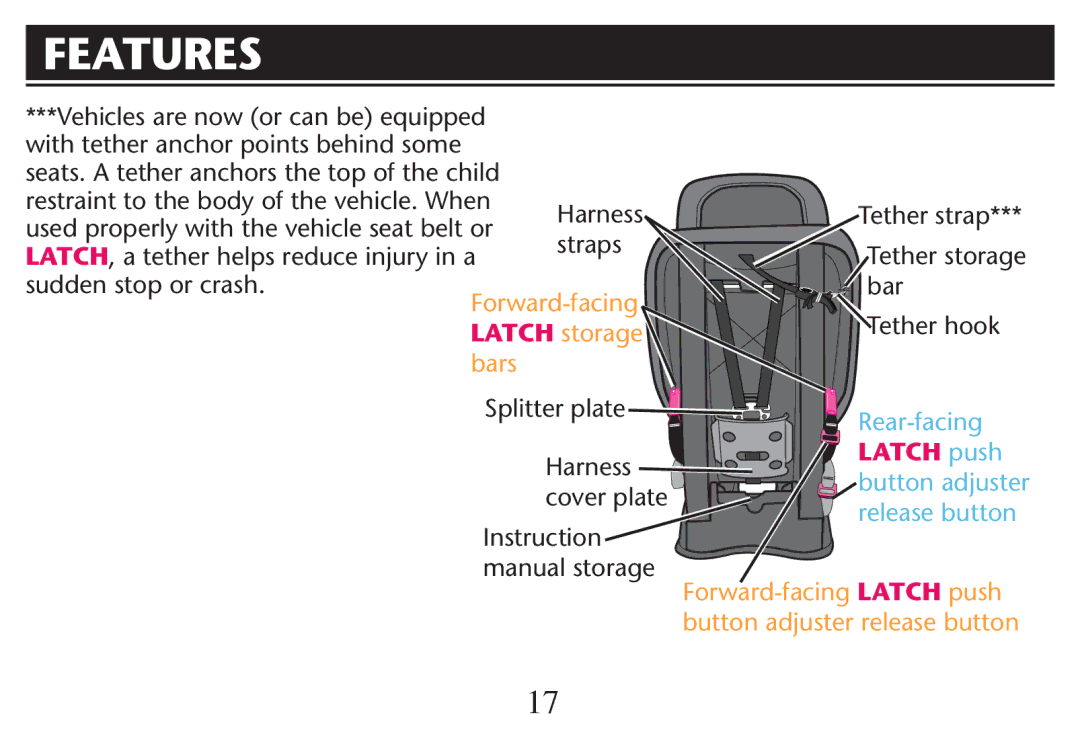 Graco PD215548A owner manual Latch push 