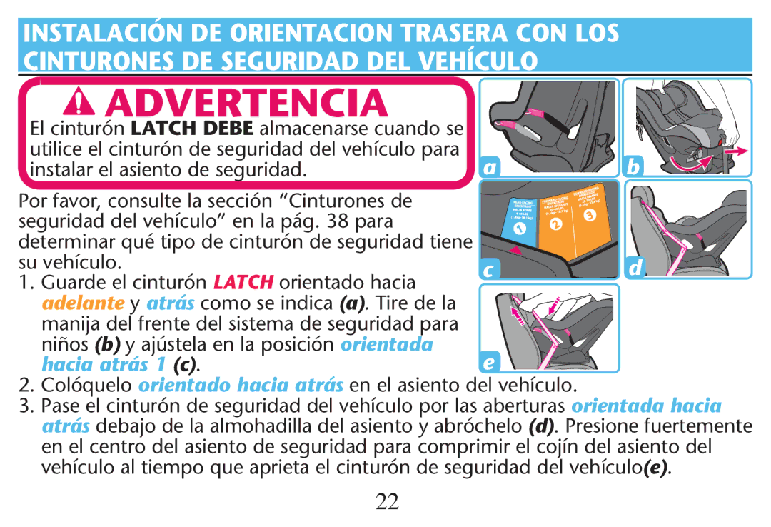 Graco PD215548A owner manual Manija del frente del sistema de seguridad para 