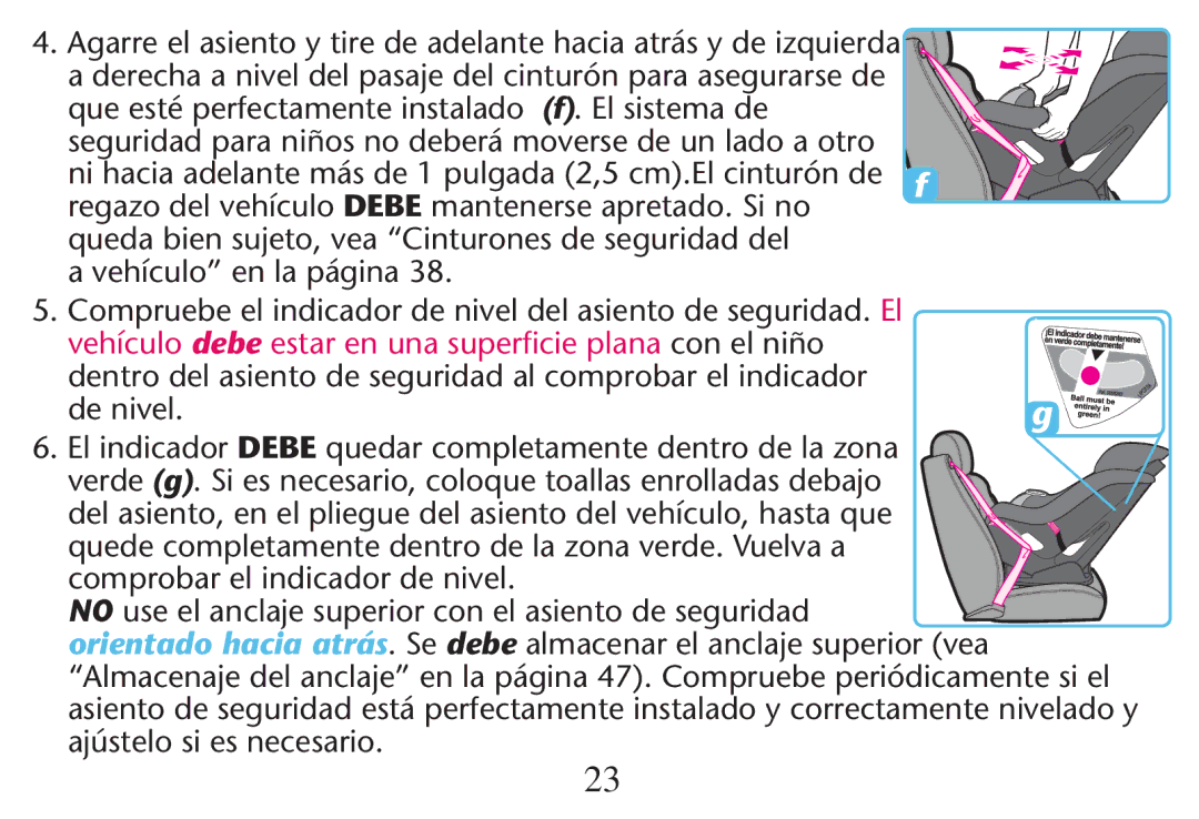 Graco PD215548A owner manual  %L Indicadorndebe Quedarecompletamentemdentro Deala Zonat 