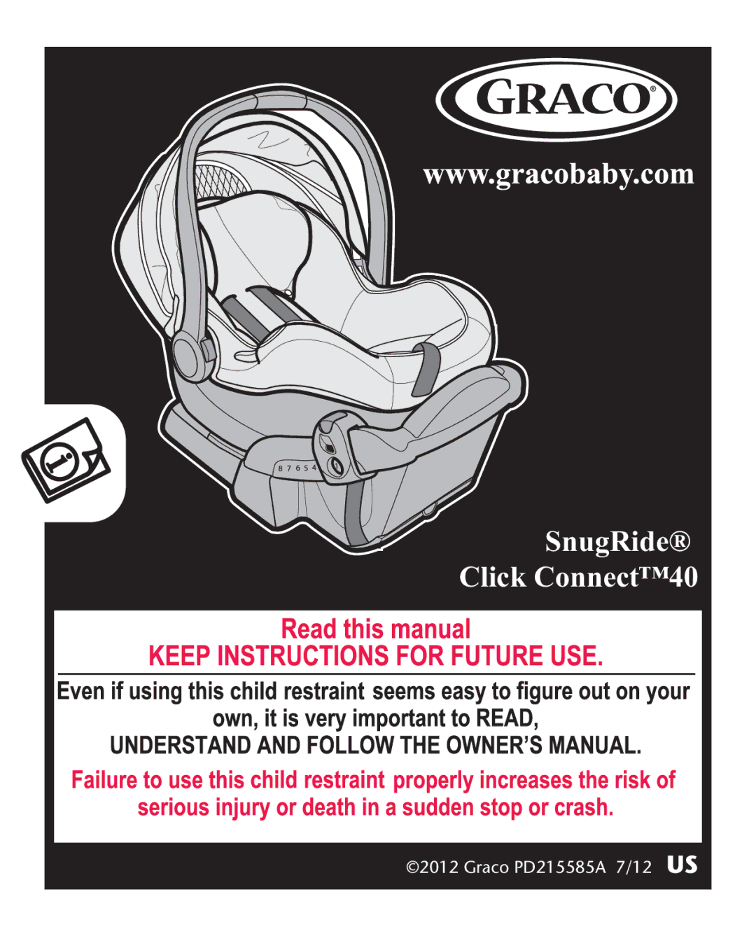 Graco PD215585A manual SnugRide Click Connect40 