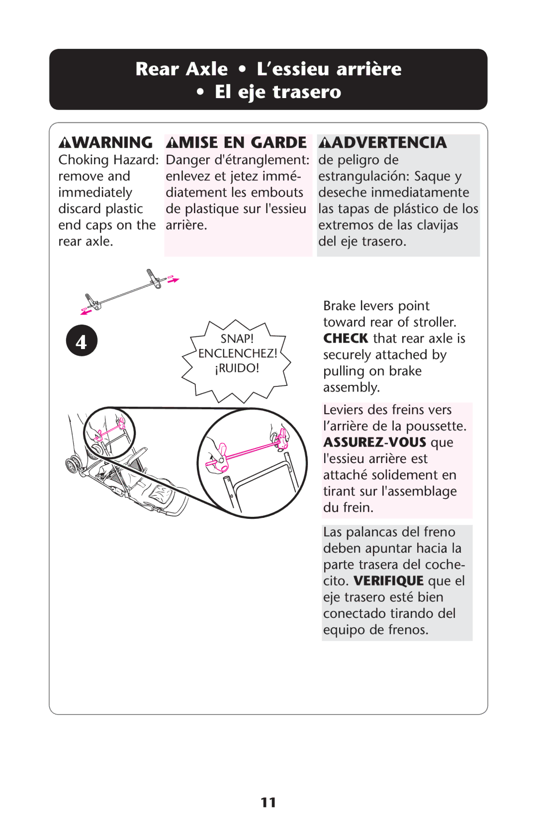 Graco PD216493B owner manual 2EAR !XLE ss ,ESSIEUSARRIÒREI ss %L Ejejtrasero 