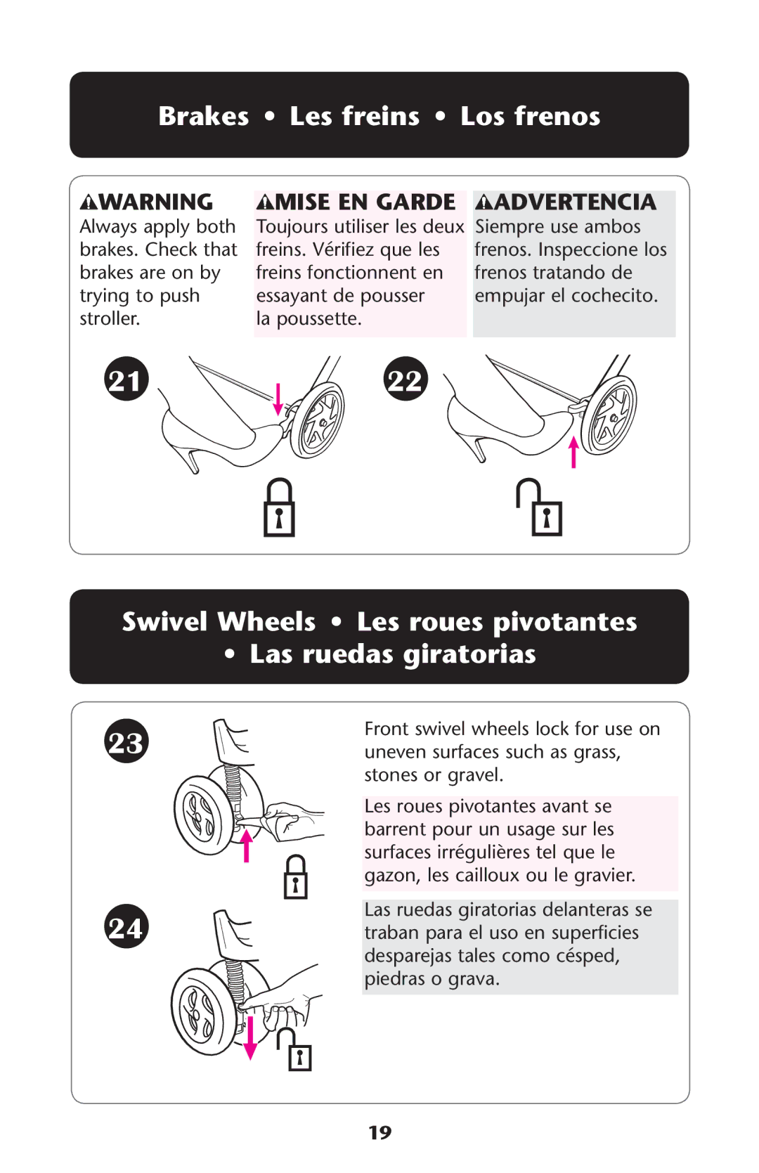 Graco PD216493B owner manual Rakes ss ,ESEFREINS ss ,OSOFRENOS, 3WIVEL 