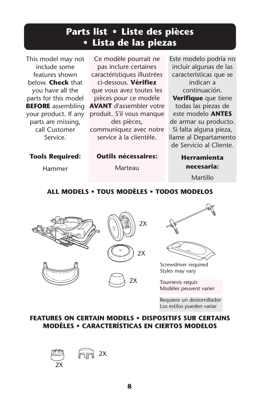 Graco PD216493B owner manual 0ARTSRLIST ss ,ISTESDESEPIÒCES Ss ,ISTASDE Lasapiezas 