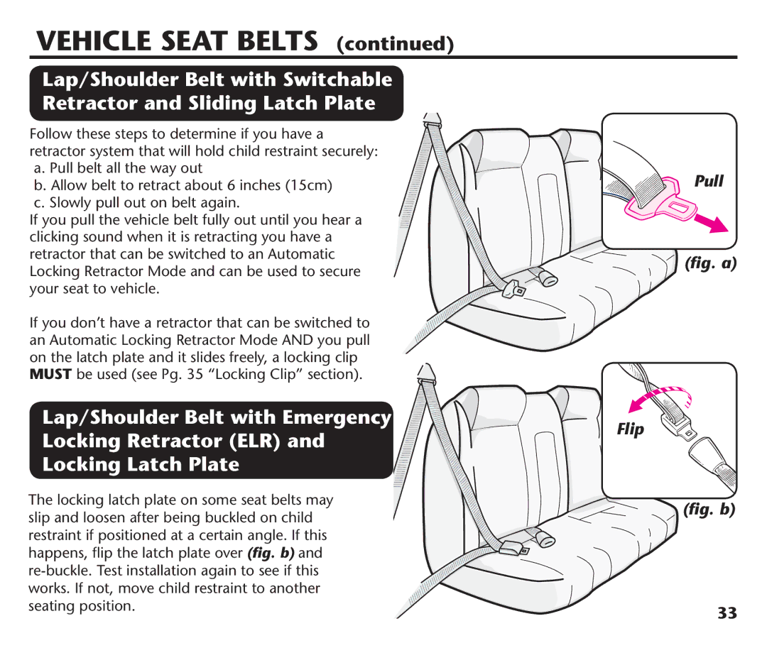 Graco PD220686A instruction manual Vehicle Seat Belts 