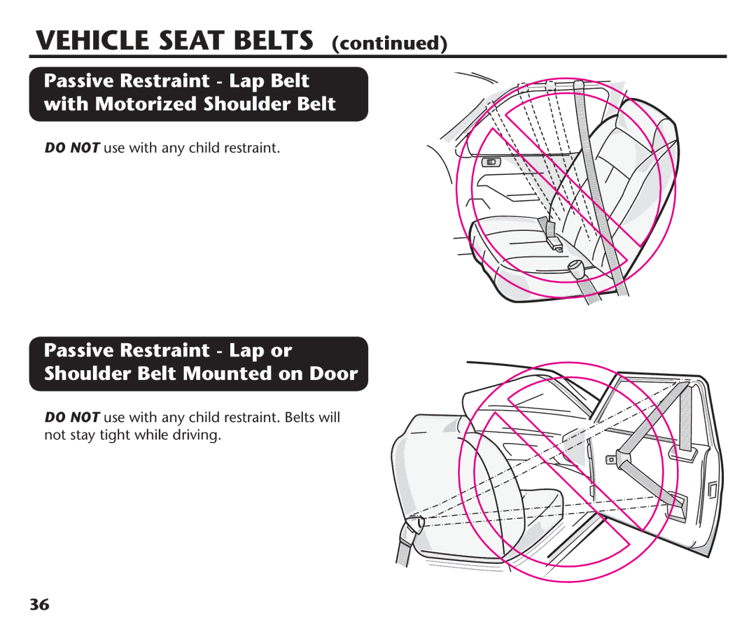 Graco PD220686A Passive Restraint Lap Belt with Motorized Shoulder Belt, Do not use with any child restraint 