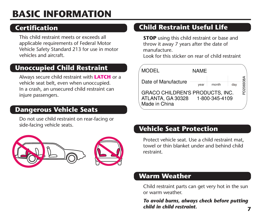 Graco PD220686A instruction manual Basic Information 