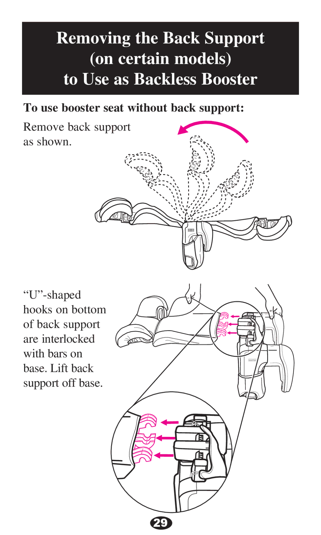 Graco PD220791A 8/12 owner manual To use booster seat without back support 