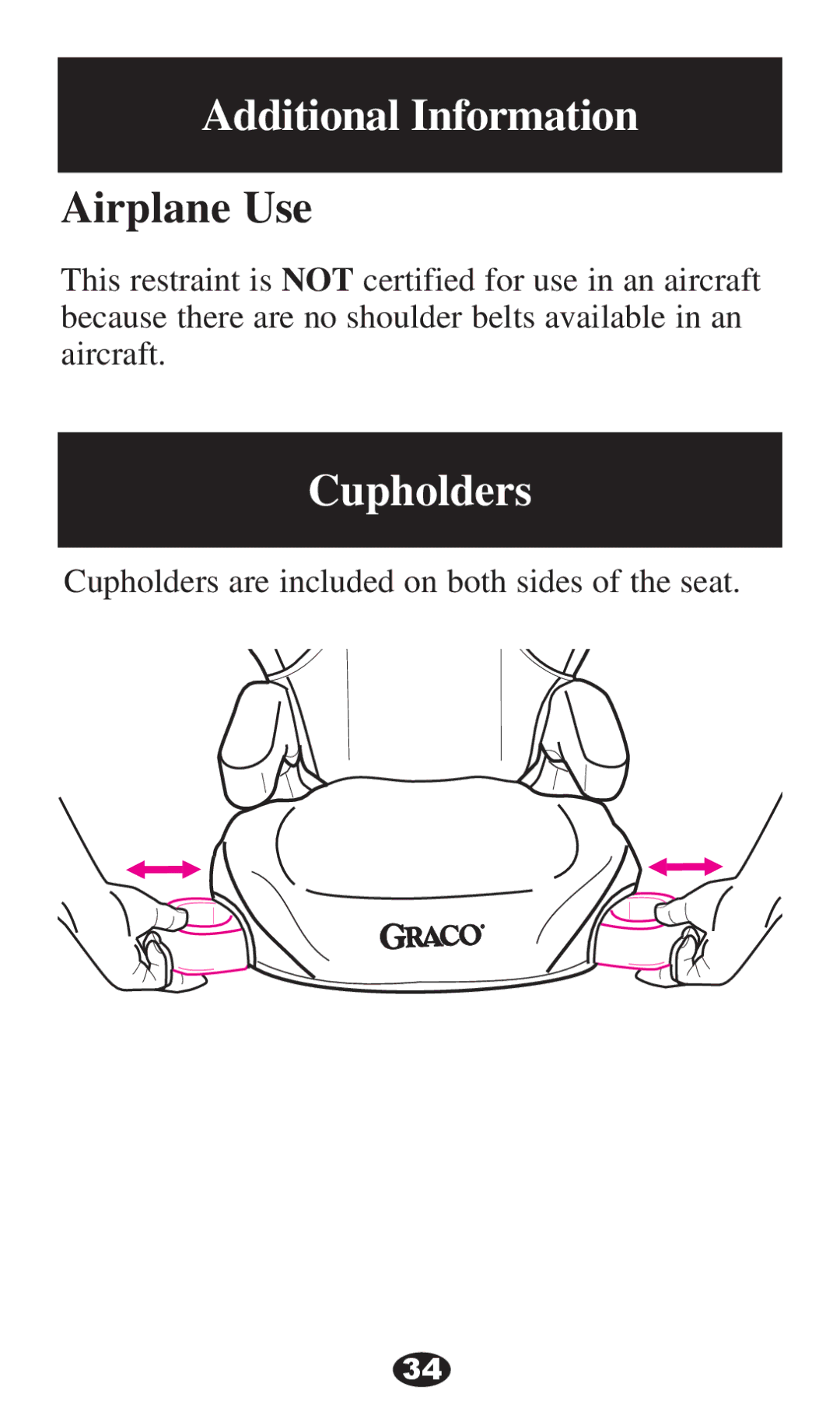 Graco PD220791A 8/12 owner manual Additional Information, Cupholders 