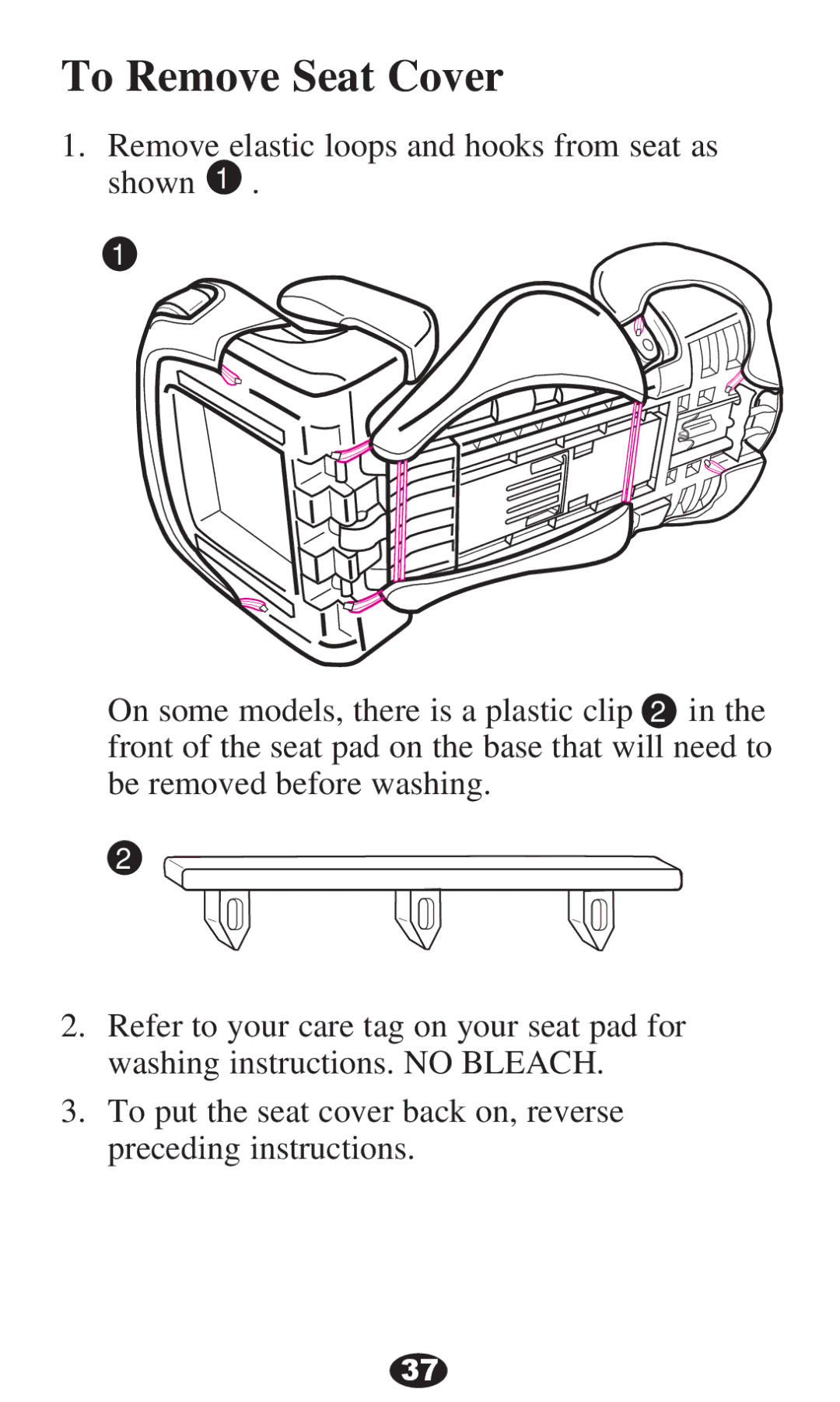 Graco PD220791A 8/12 owner manual To Remove Seat Cover 