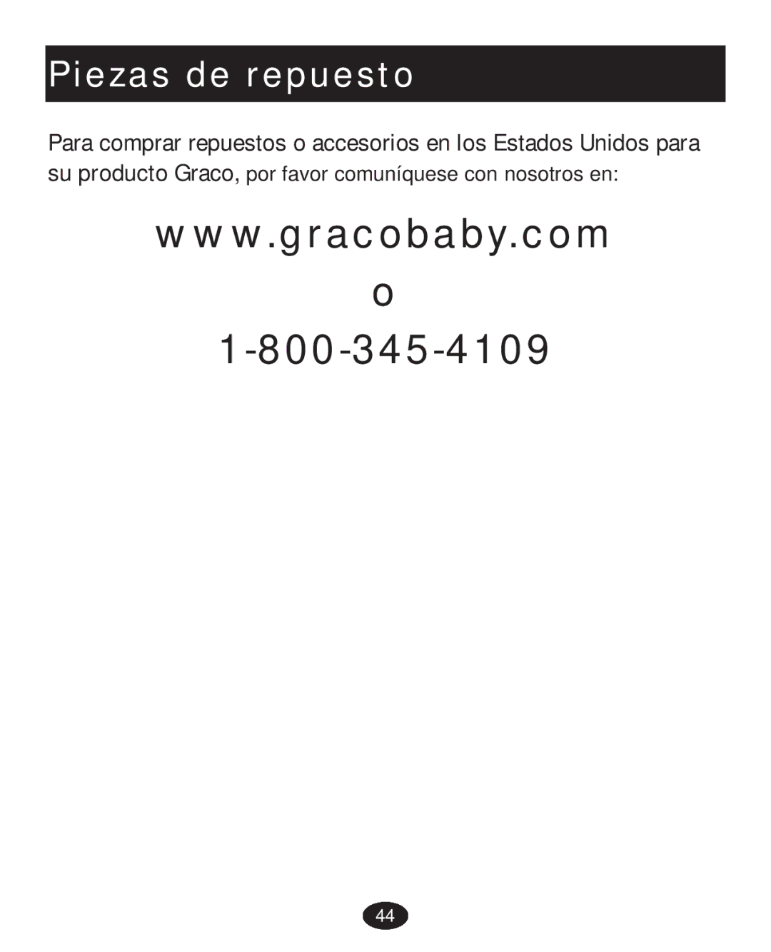 Graco PD223368A manual Piezas de repuesto 