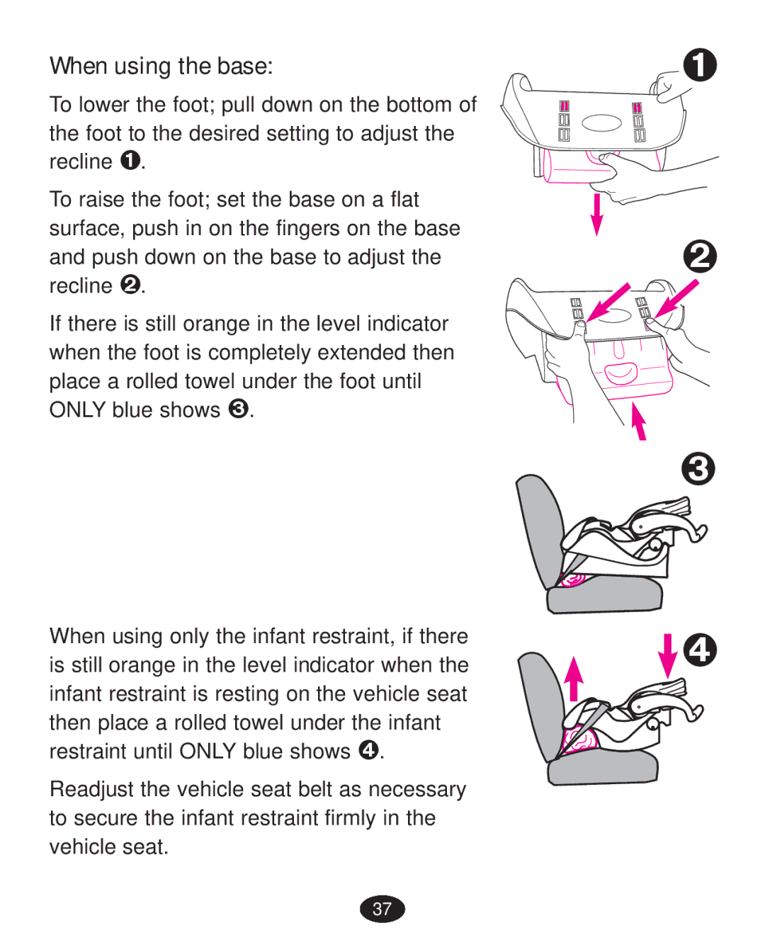 Graco PD223368A manual When using the base 