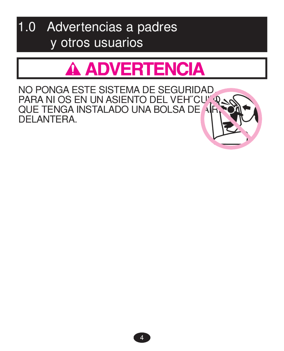 Graco PD223368A manual Advertencias a padres y otros usuarios 