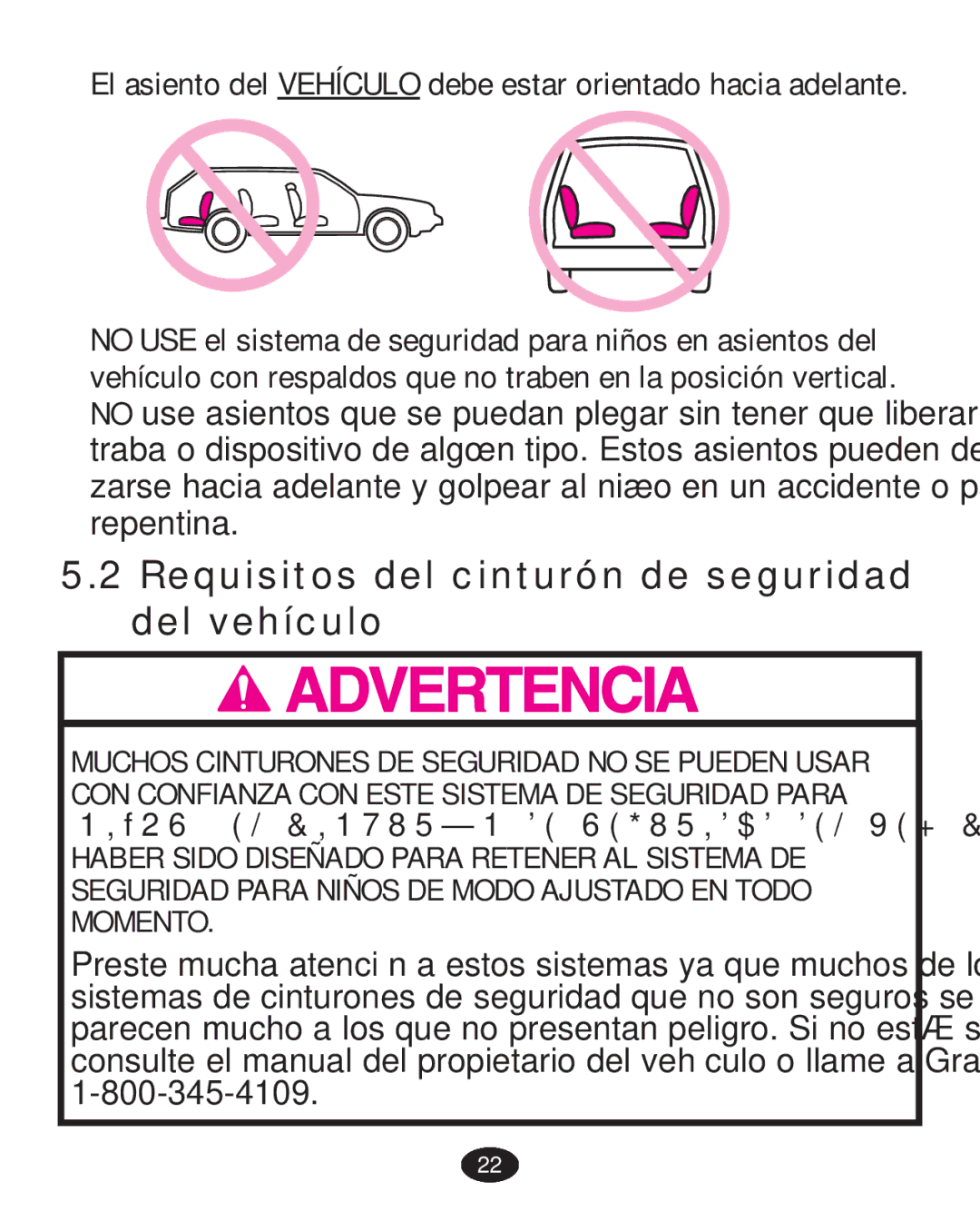 Graco PD223368A manual Requisitos del cinturón de seguridad del vehículo 