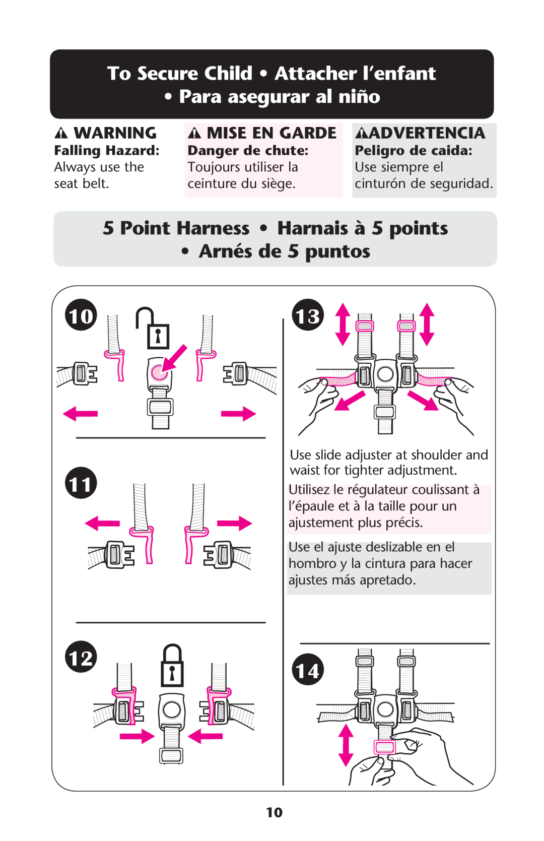 Graco PD223741A manual 4O 3ECURE #HILDIss!TTACHER LENFANT Ss0ARA Asegurar AL NI×O, Allinglazard 