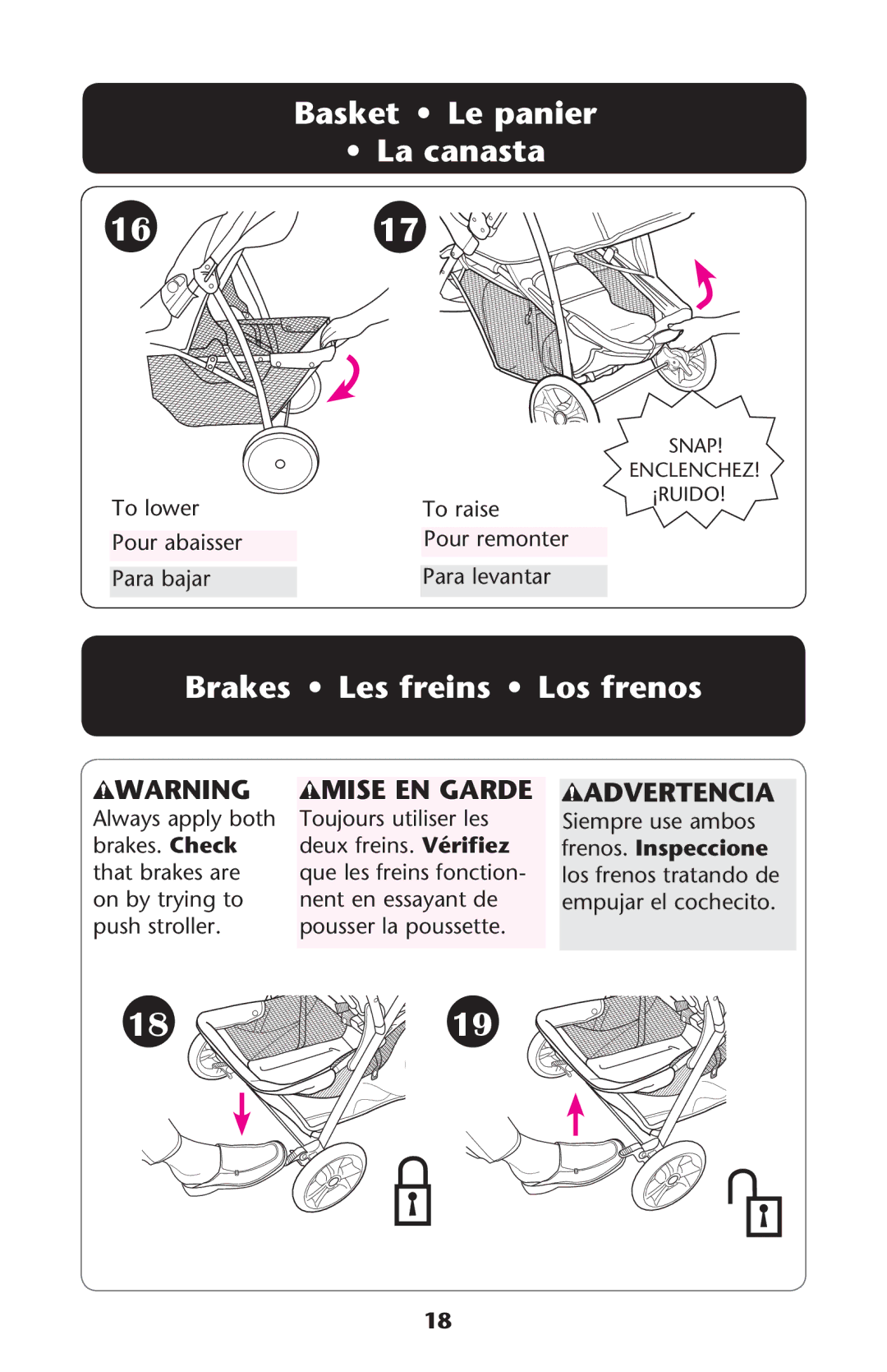 Graco PD224061A owner manual Rakes ss ,ESEFREINS ss ,OSOFRENOS, 2$%2 