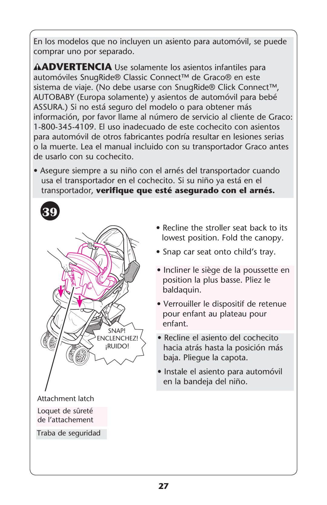 Graco PD224061A owner manual ¡Ruido 