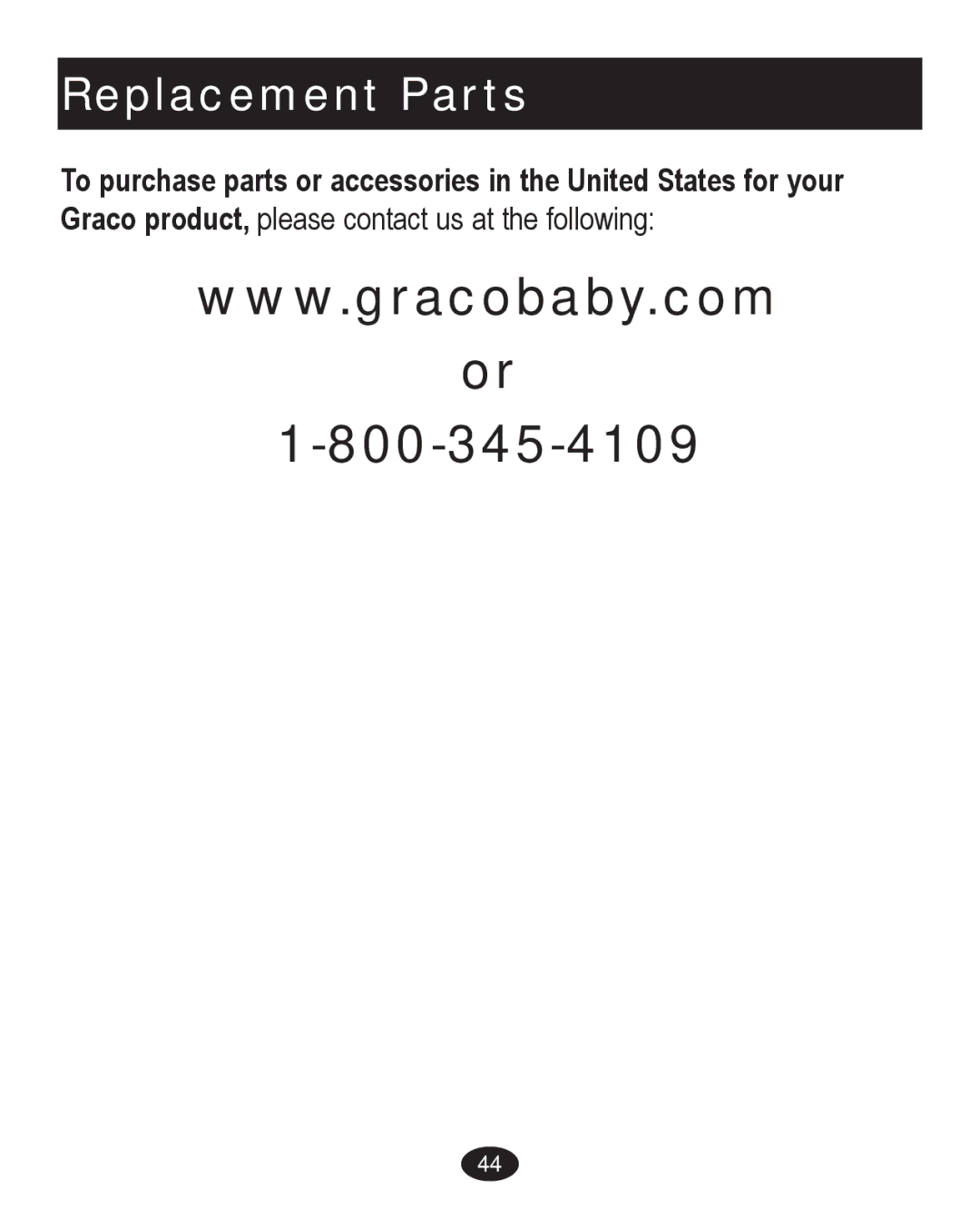 Graco PD224061A owner manual Replacement Parts 