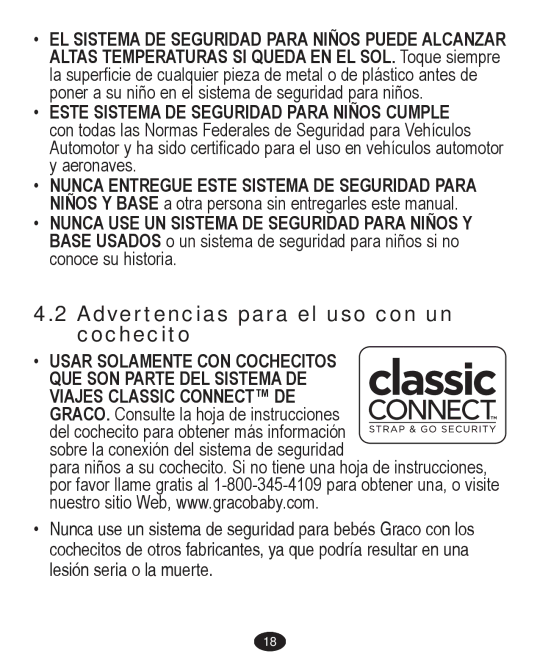 Graco PD224061A owner manual Advertencias para el uso con un cochecito 