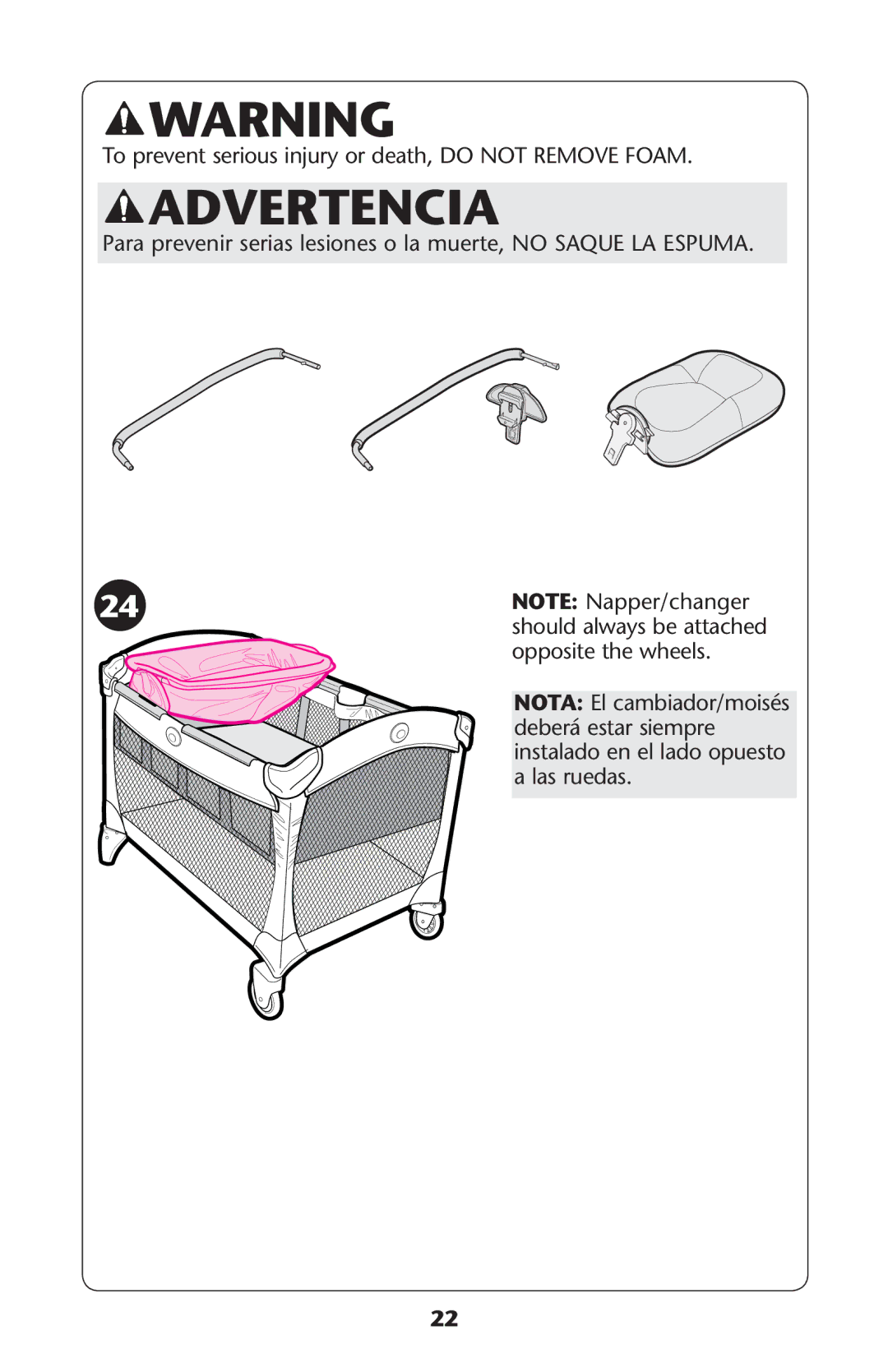 Graco PD224816C owner manual 4O Preventvseriousiinjuryyor Death $/ ./4/2%-/6% Foam, Aalasaruedas 