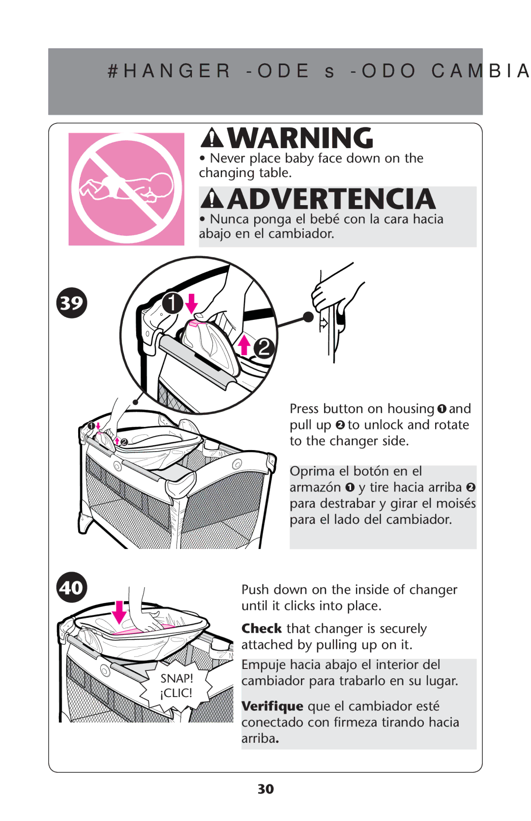 Graco PD224816C owner manual #HANGERN-ODE ss-ODO Cambiador 