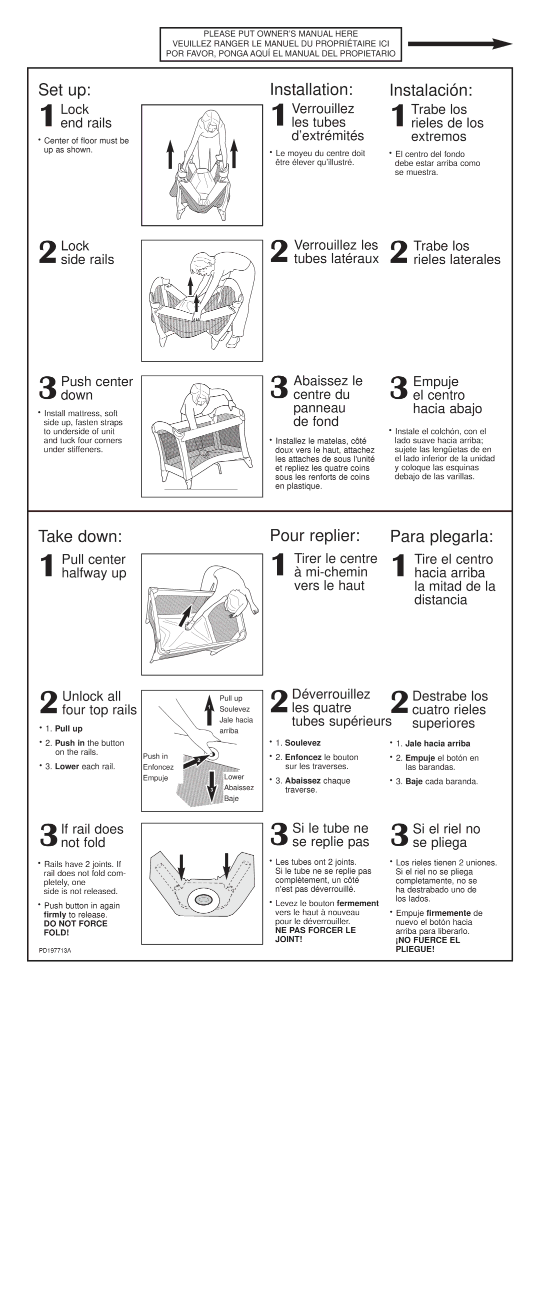 Graco PD224816C owner manual Set up 