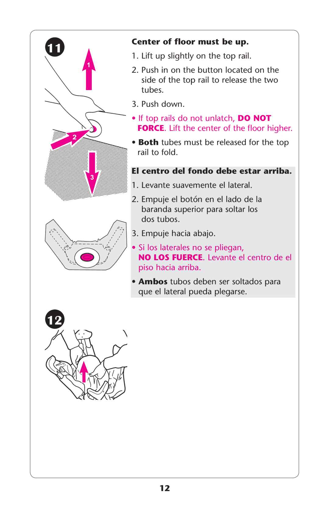 Graco PD224816C owner manual  ,IFT UP Slightly on THEHTOPORAIL,  0USH DOWN,  ,Evanteasuavemente El Lateral 