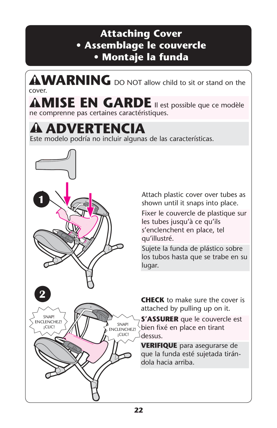 Graco PD225586A owner manual Ne Comprennerpasacertainesacaractïristiques, Shownountiltit Snapsainto PLACE, QuIllustrï 