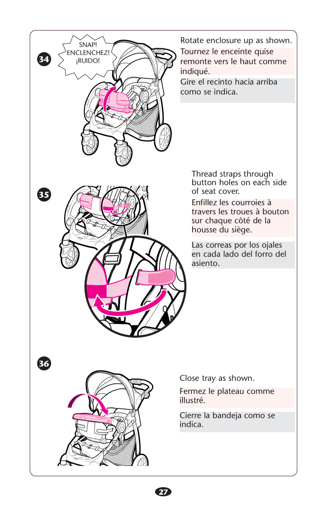 Graco PD226446B manual Snap Enclenchez 