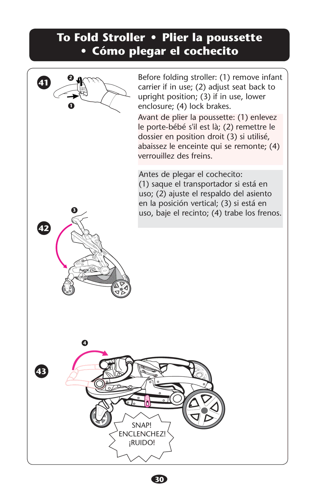 Graco PD226446B manual Snap Enclenchez ¡RUIDO 