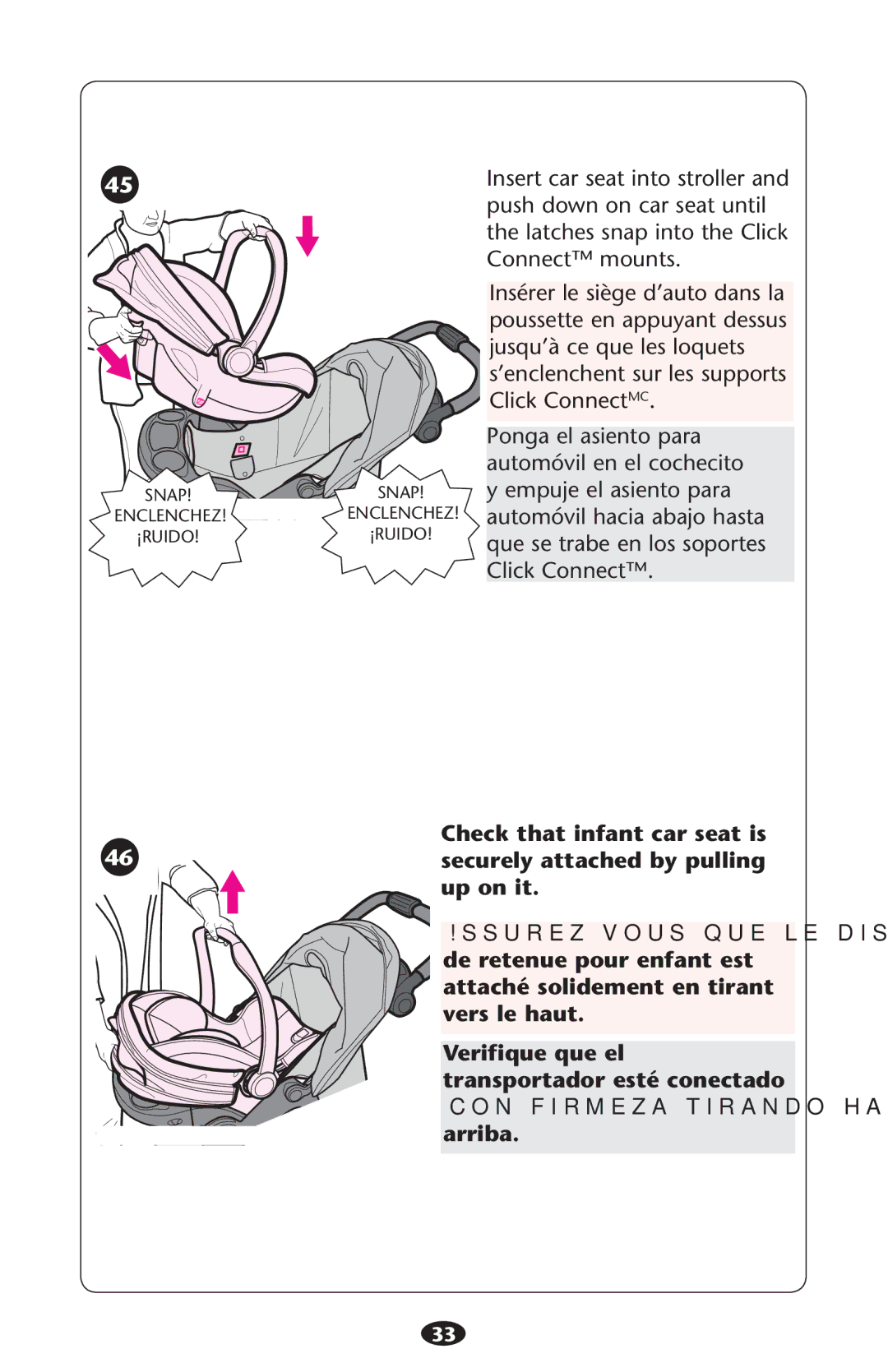 Graco PD226446B manual Conofirmezamtirandoahaciac arriba 