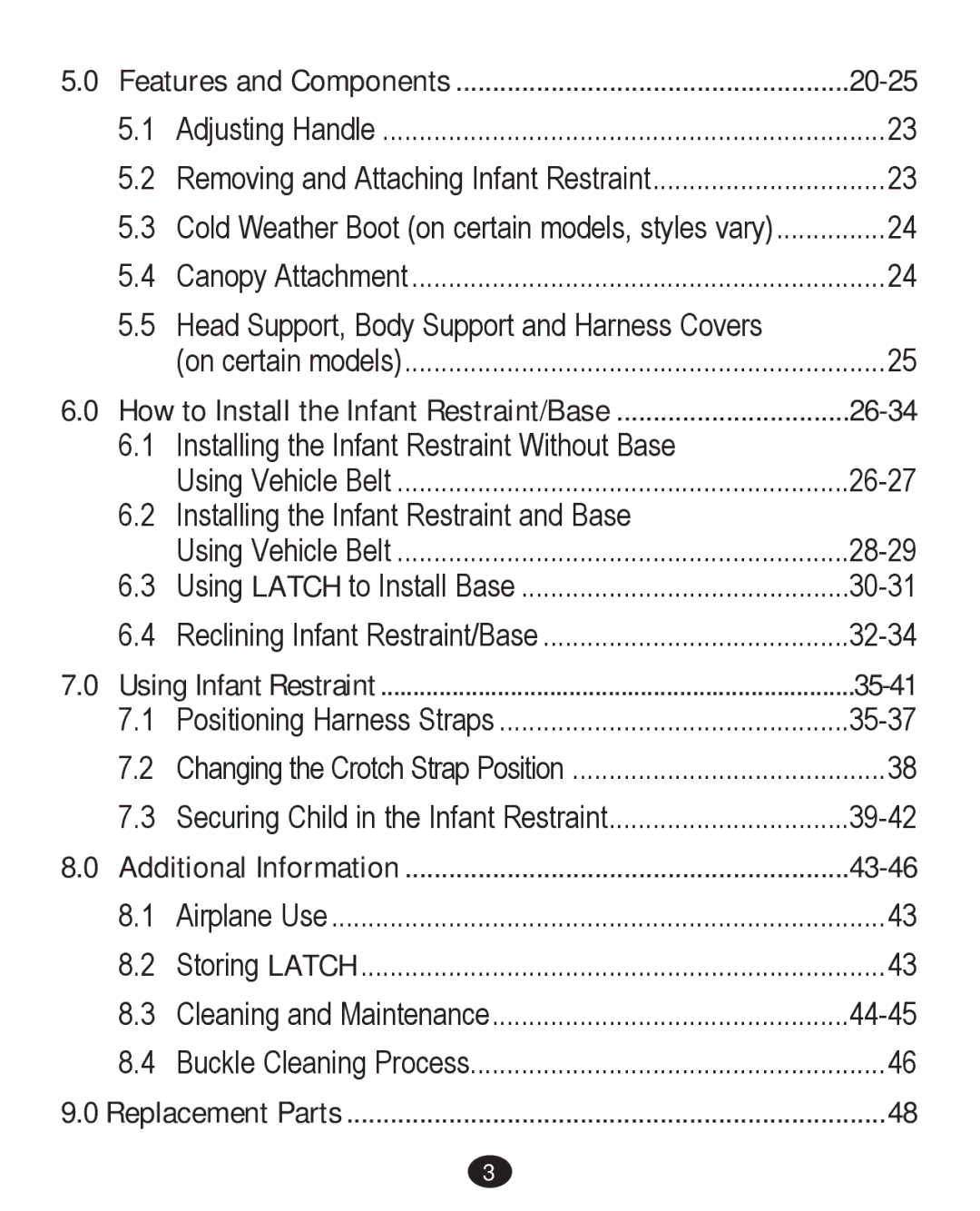 Graco PD226446B manual Features and Components 20-25, 26-34, 35-41, Additional Information 43-46 