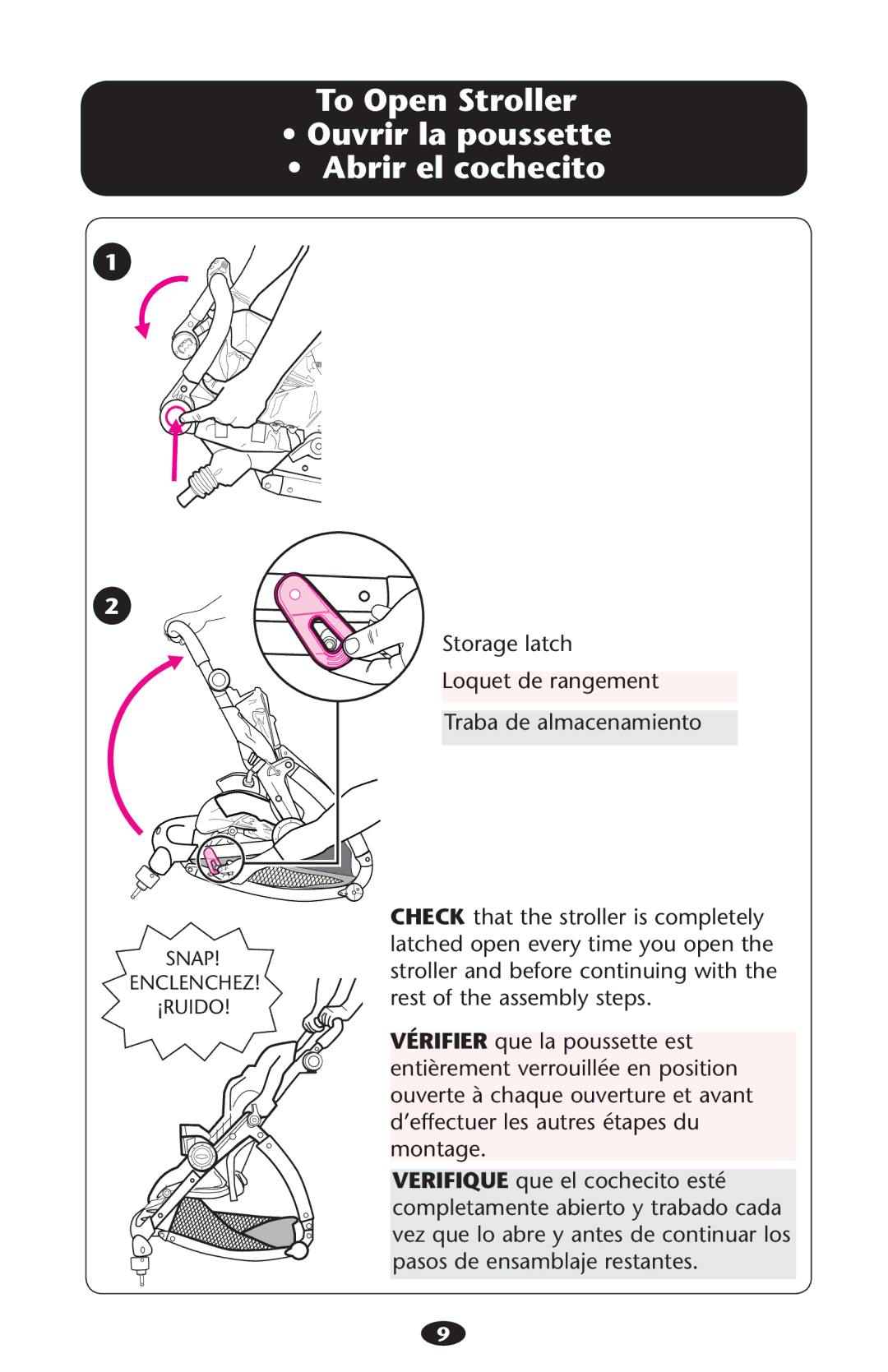 Graco PD226446B manual Snap Enclenchez ¡RUIDO 