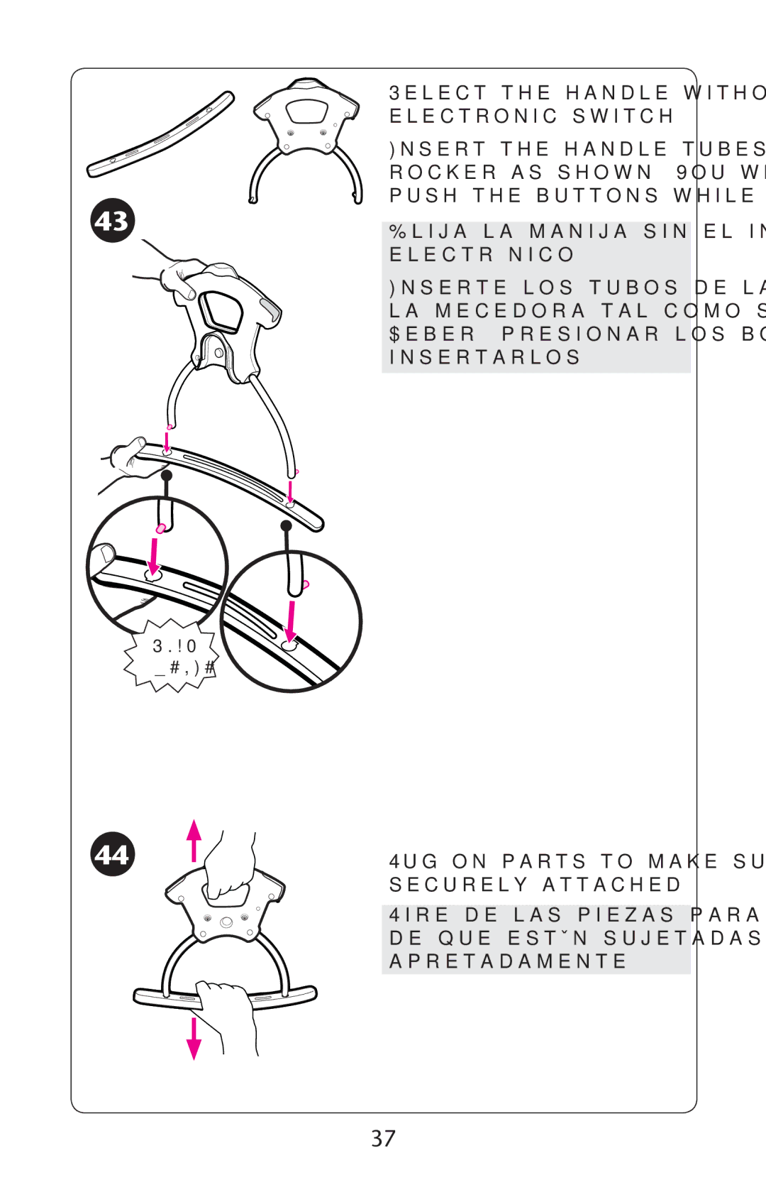 Graco PD227120B owner manual Lijaila Manija Siniel Interruptorr ELECTRØNICO 