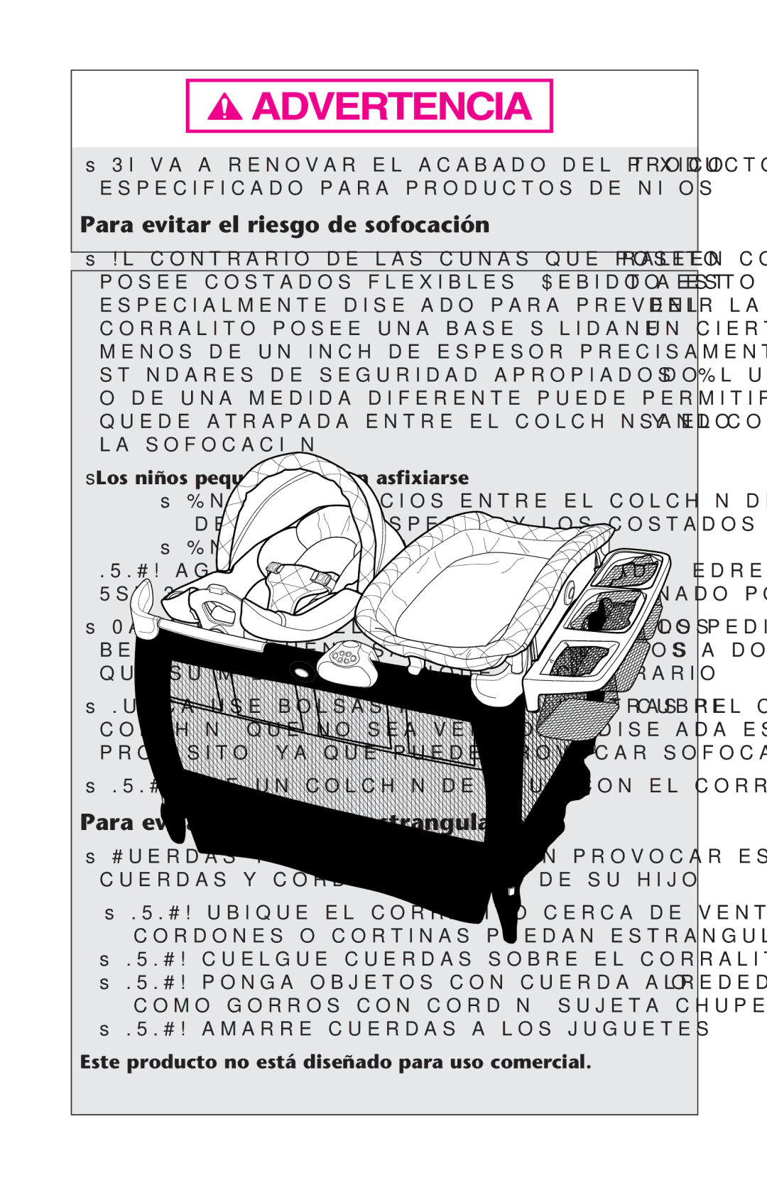 Graco PD227120B owner manual N Ropa DE Cama BLANDA, Ss.5.#!.USESUN Colchøncde Agua Conoel CORRALITO 