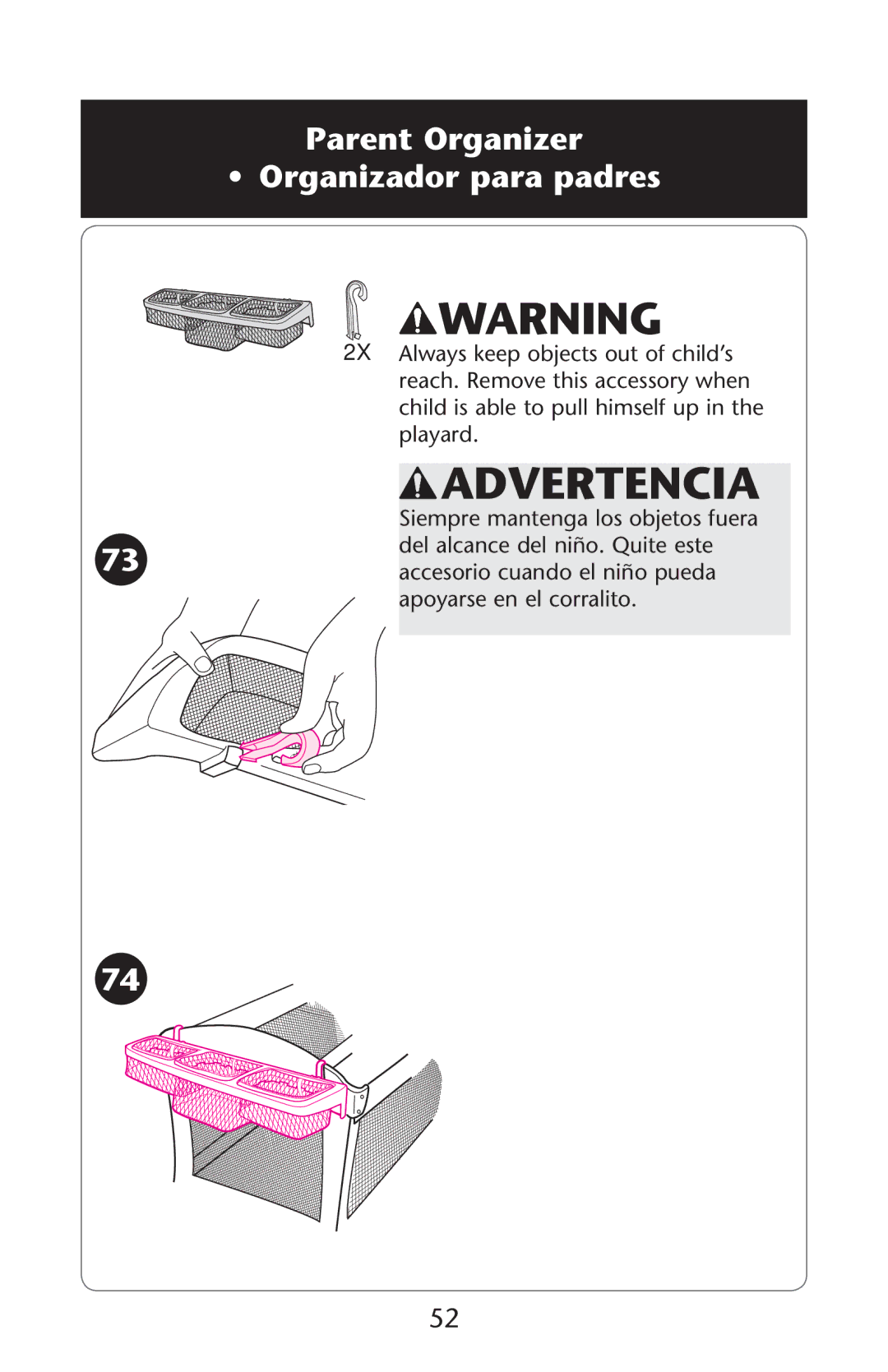 Graco PD227120B owner manual Parent Organizer Ss /RGANIZADORIPARA Padres 