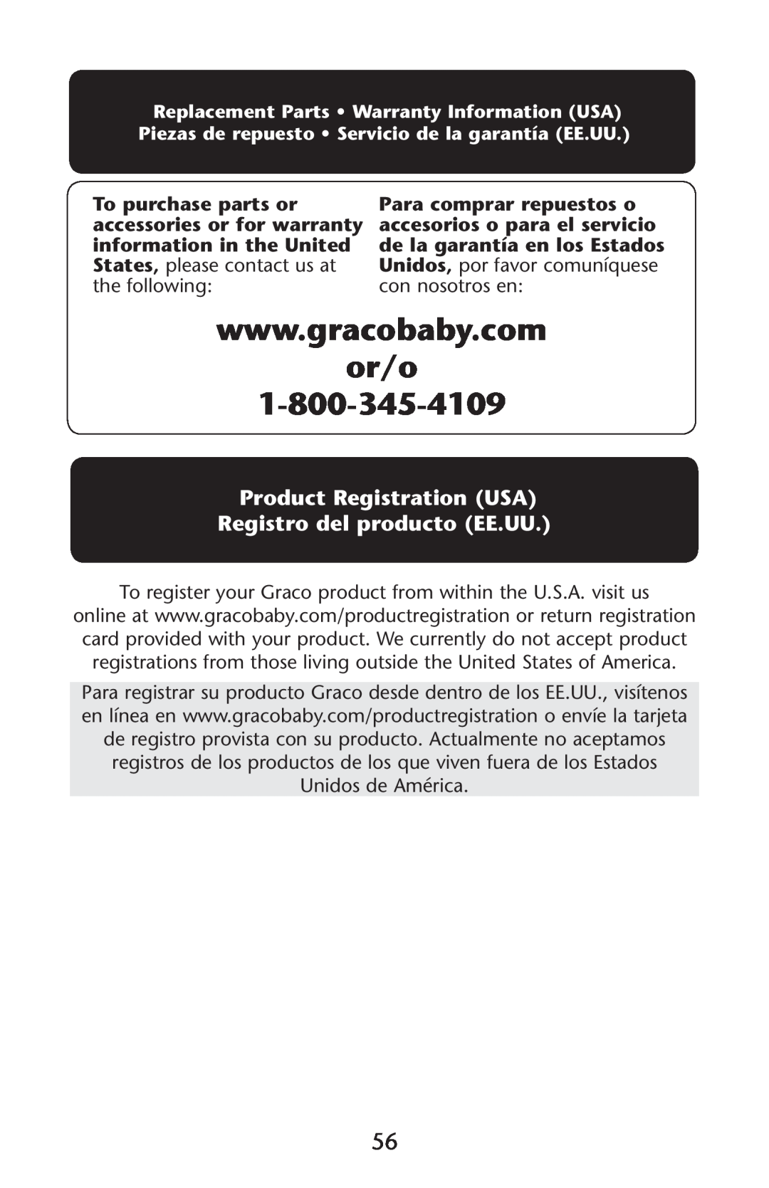 Graco PD227120B owner manual Product Registration USA Registro del producto EE.UU, or/o 