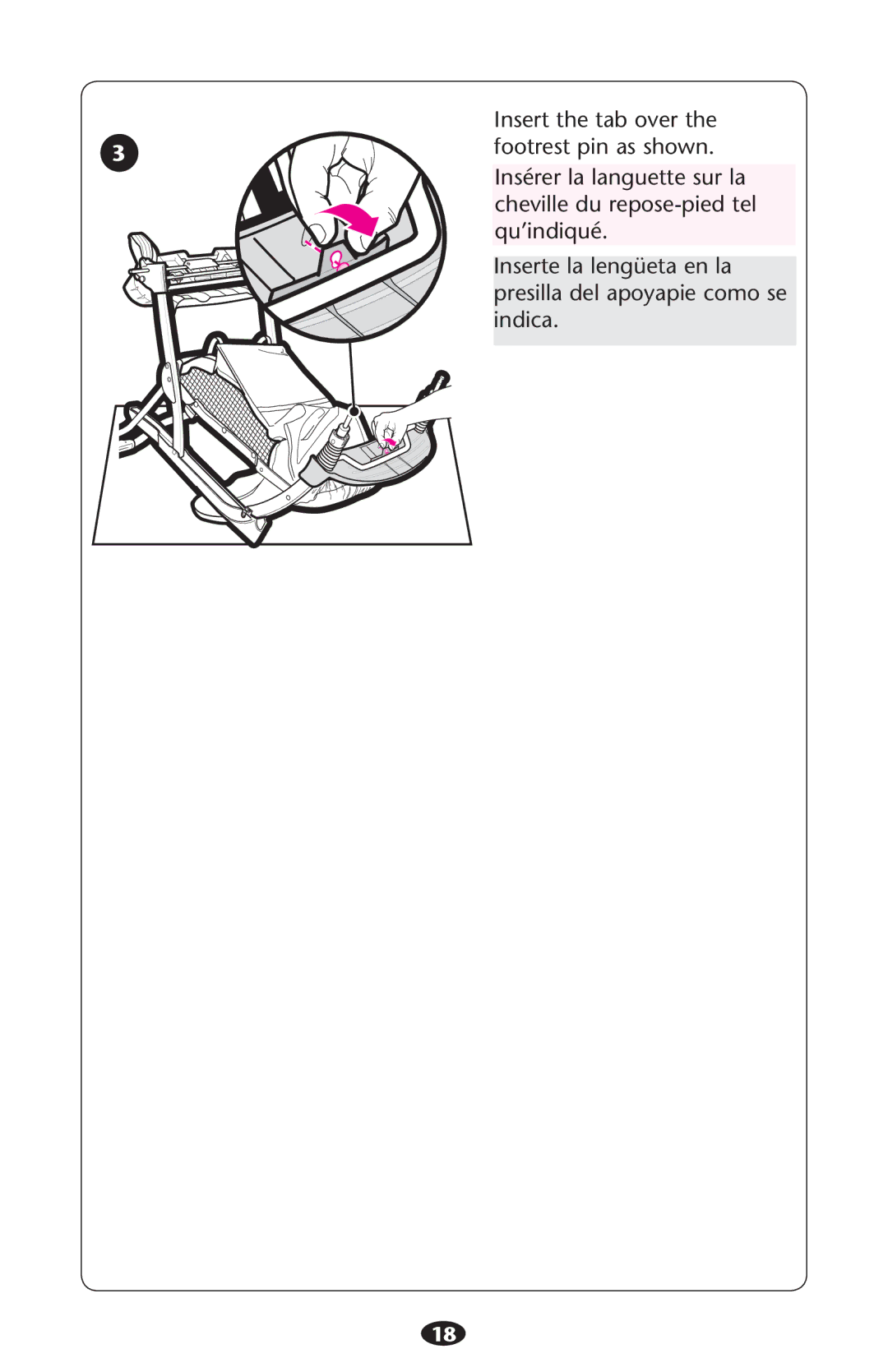 Graco PD232784A 3/13 manual Insert the tab over 