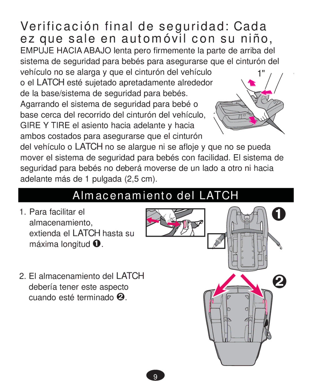 Graco PD233684A owner manual Almacenamiento del Latch 