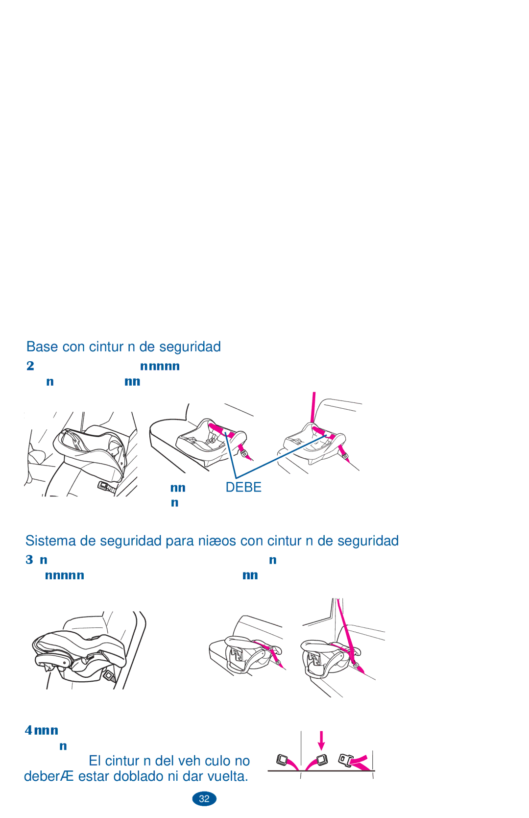 Graco PD236242A owner manual Base con cinturón de seguridad, Sistema de seguridad para niños con cinturón de seguridad 